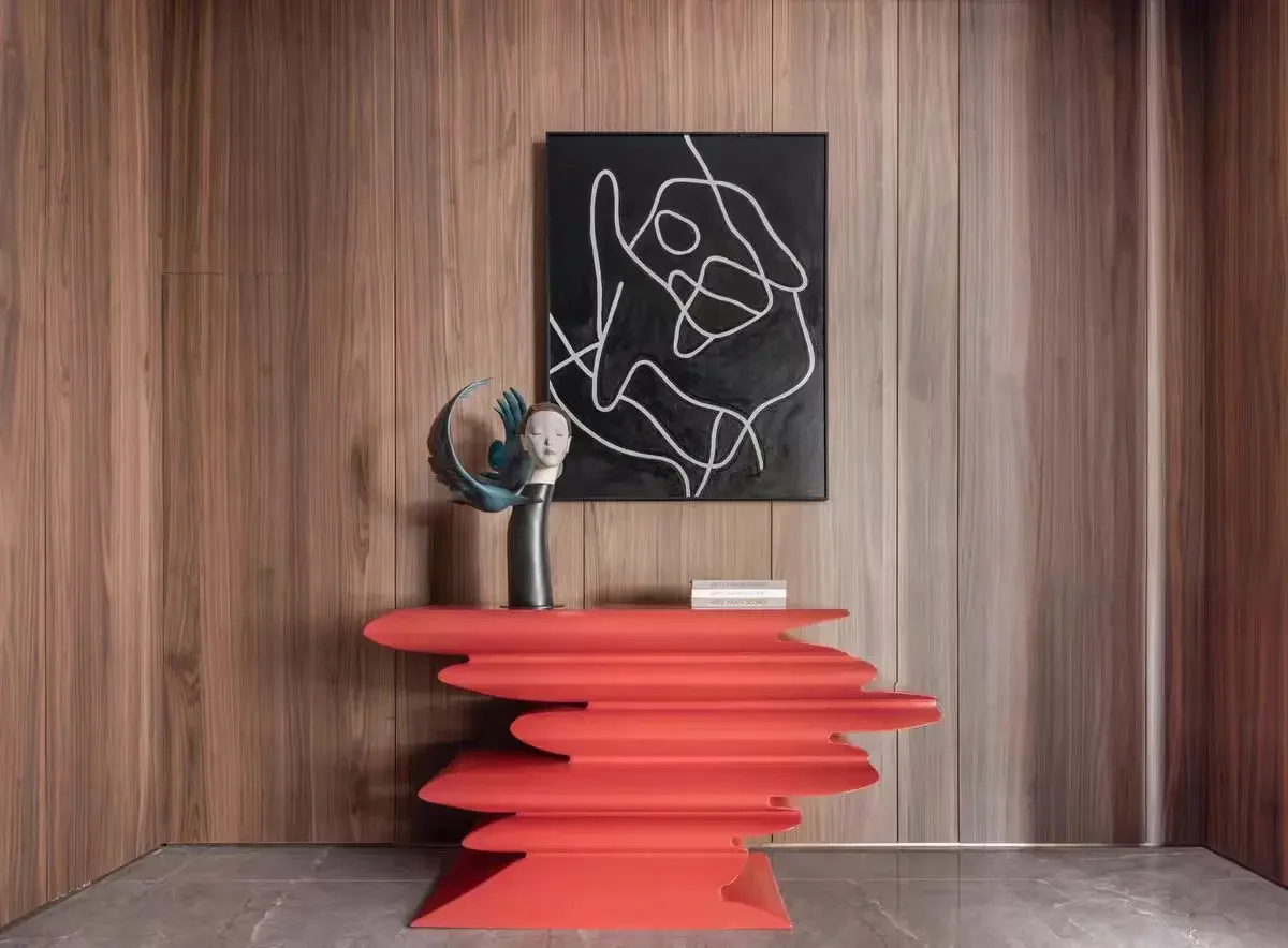 

Nordic Design FRP Corridor Console Table Aisle Storage Stand Personality Shaped Decoration Table Model Room Soft Decoration