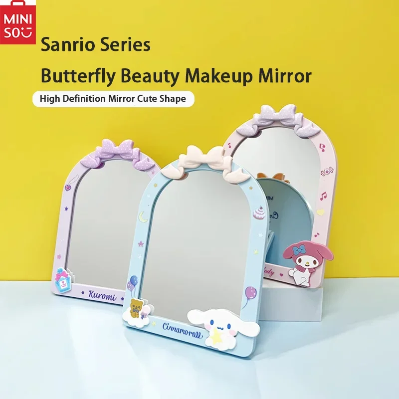 

MINISO Sanrio Series Tamagotchi Dog Melody Kuromi Bowknot Beauty Desktop Makeup Mirror Genuine instock hot sale Cosmetic mirror