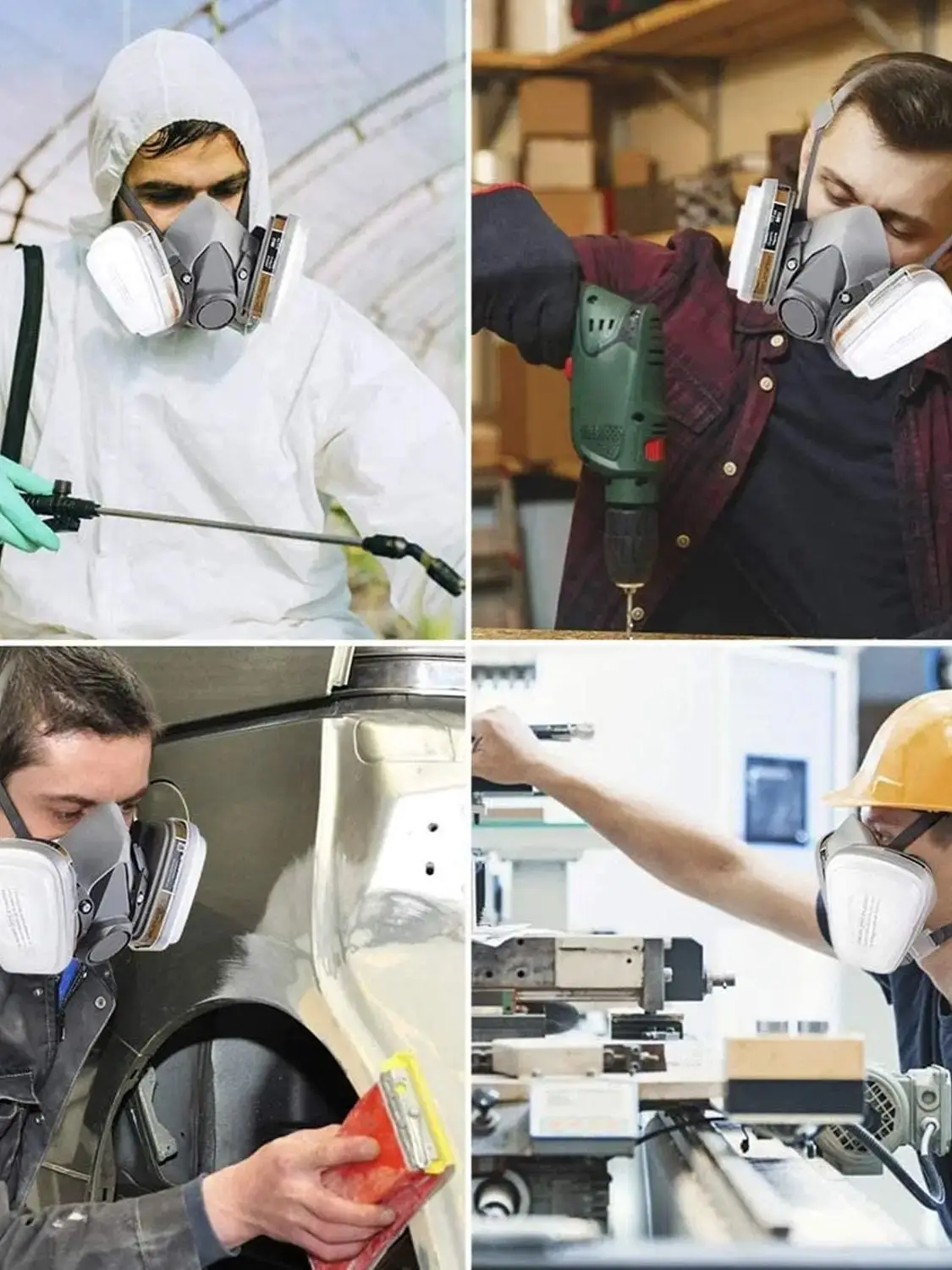 CE-certificering Gasmasker 6200 Set Voertuigverfspray met patroonkast Organische zuurdampen 5N11 Filters Stofdichte mijnbouw - afbeelding 2