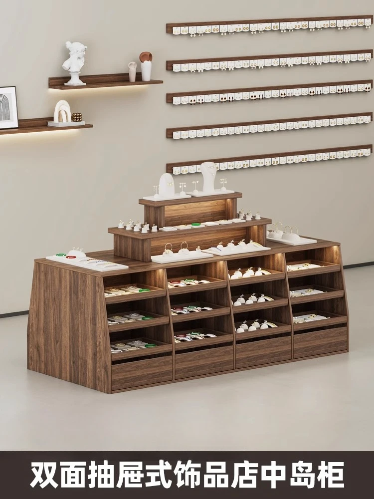 

Double-sided jewelry store Nakajima cabinet jewelry display cabinet Nakajima clothing store booth water table placed