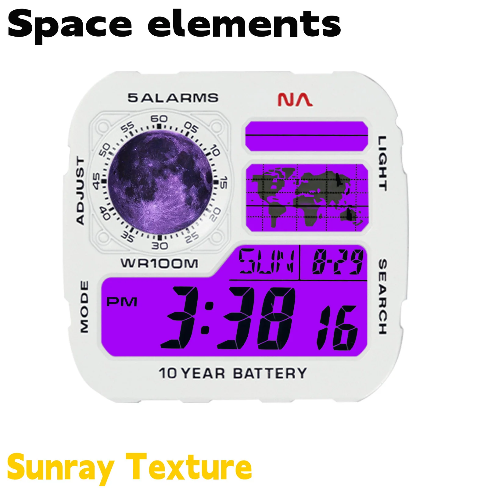 Space Elements Watch Sticker Faceplate Mod for CASIO AE1200 Watch Dial Metal Sunray Navy White Japan Copper Combo Kit view 3