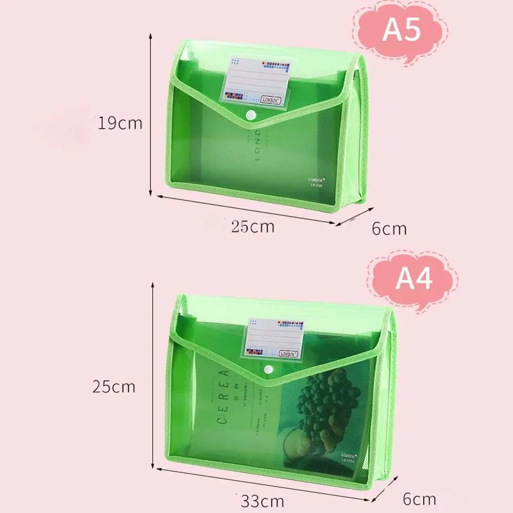 Portable Office Water proof Pvc  Portfolio Stationery Pouch File Folder Organ File Bag Document Organizers Paper Storage Bag