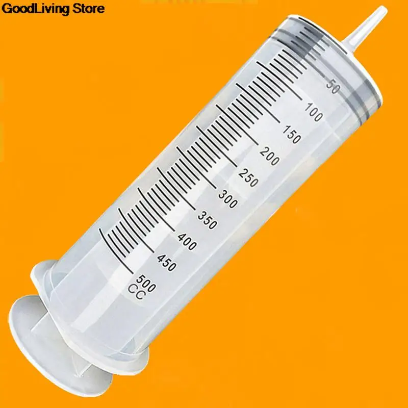 Transparent Syringe 500ML Large Capacity Syringe Reusable Pump Measuring For Draw Ink Pet Feeding Car Liquid Oil Glue Applicator