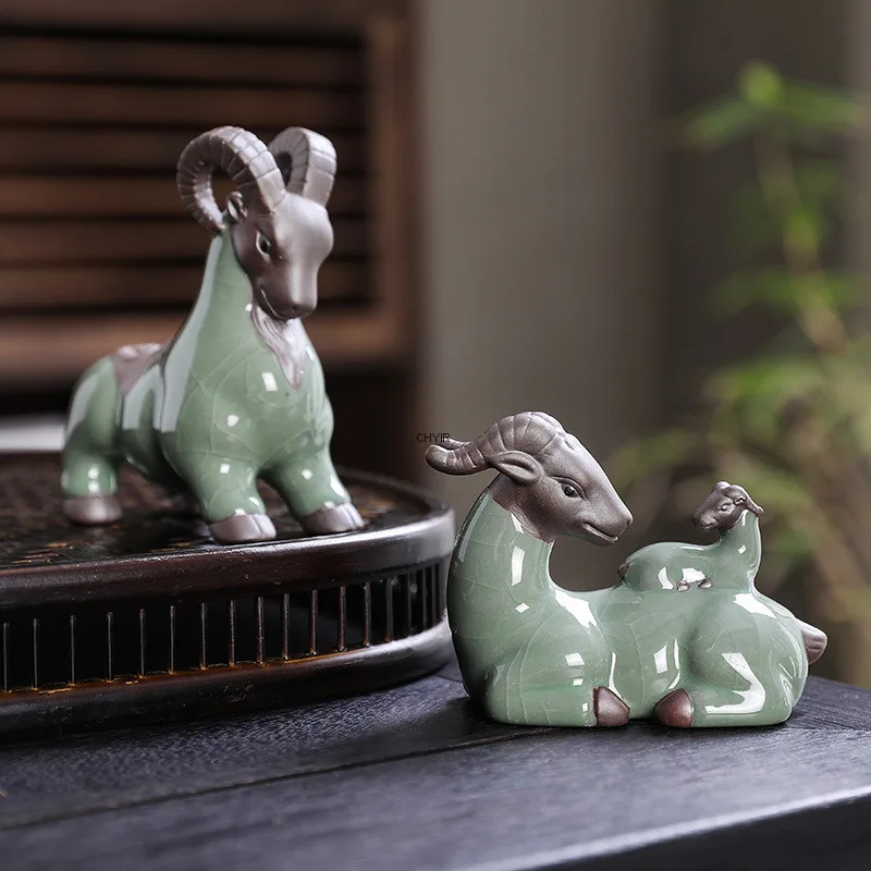Purple Clay Tea Pet Sheep Figurine Ceramic Personalized Creative Wealth-Attracting Desktop Tea Pet Twelve Zodiac tea pet