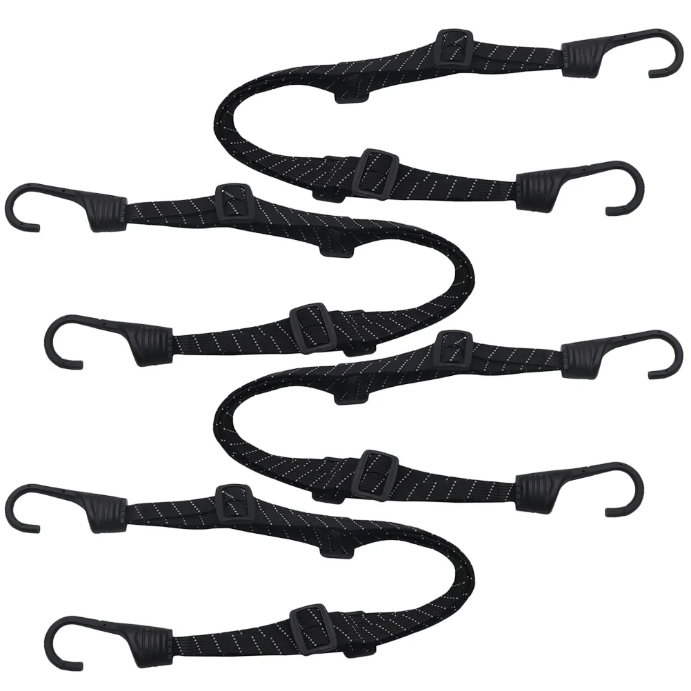 

4Pcs Heavy-Duty Adjustable Nylon Cord Cargo Straps Hook Bike Luggage Securing Rope Outdoor Fastening Fixing Strap