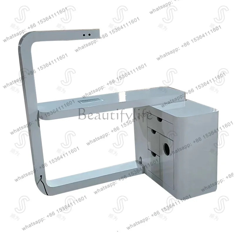 Factory Direct Sales Nail Table New Nail Table with Drawer Painting Pink Simple
