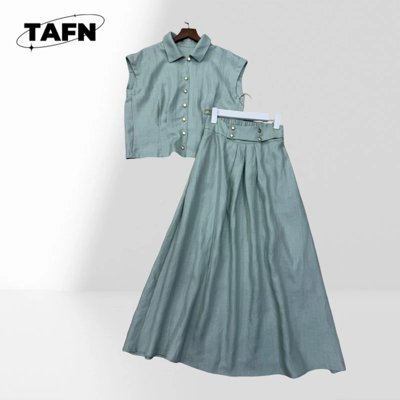 Women Fashion Skirt High Waist Midi Casual Wear Ladies Casual Shirt Long Sleeve Button Up Blouse for Everyday Fashion BC2208
