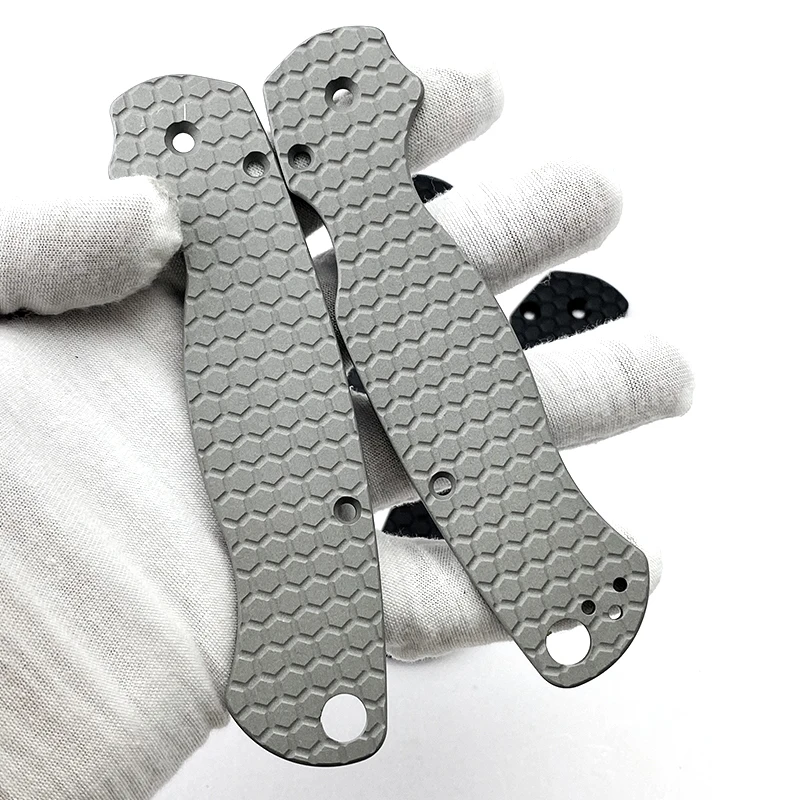 Imagem -04 - Personalizado Alloy Grip Handle Handle Scales para Genuine Spider para C81 Faca com Honeycomb Pattern Modificação de Peças