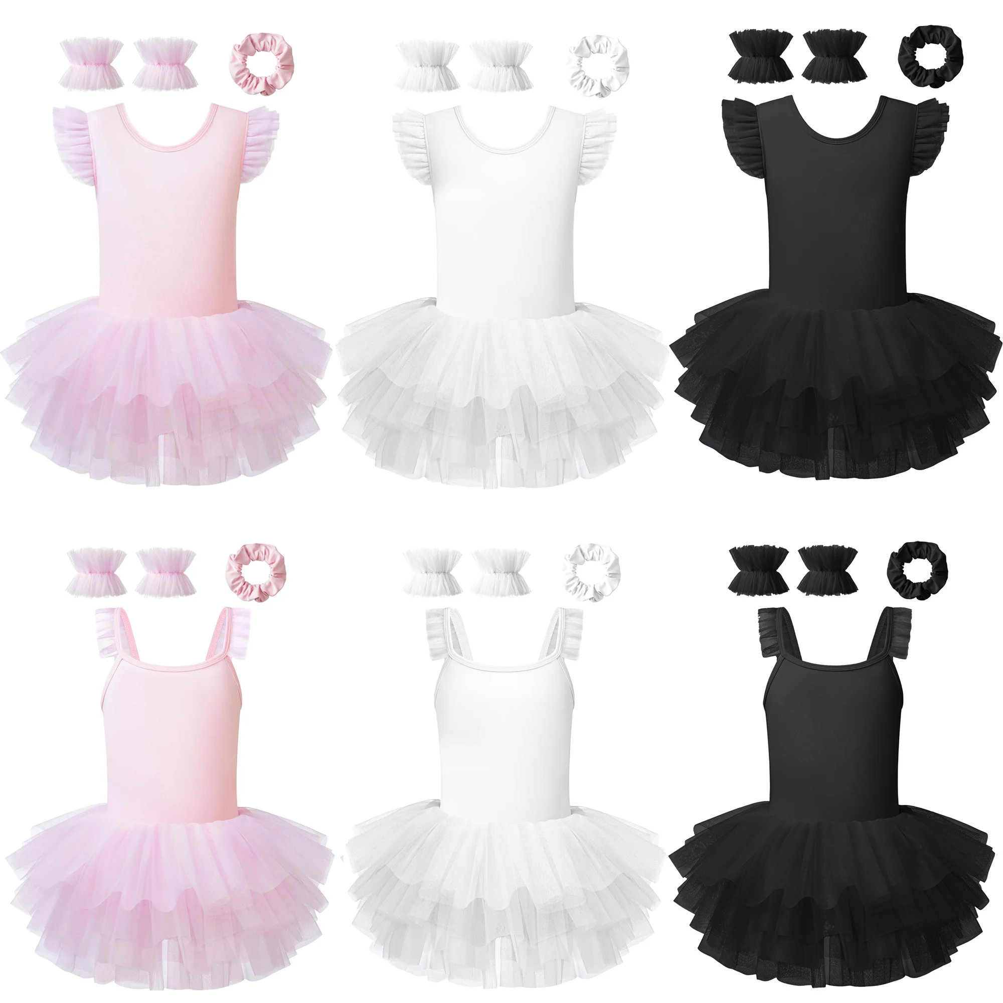 Dziewczęca sukienka baletowa bez rękawów z tutu, zapinana na zatrzaski w kroku, strój baletowy, urocza sukienka baletowa z tutu dla dzieci.