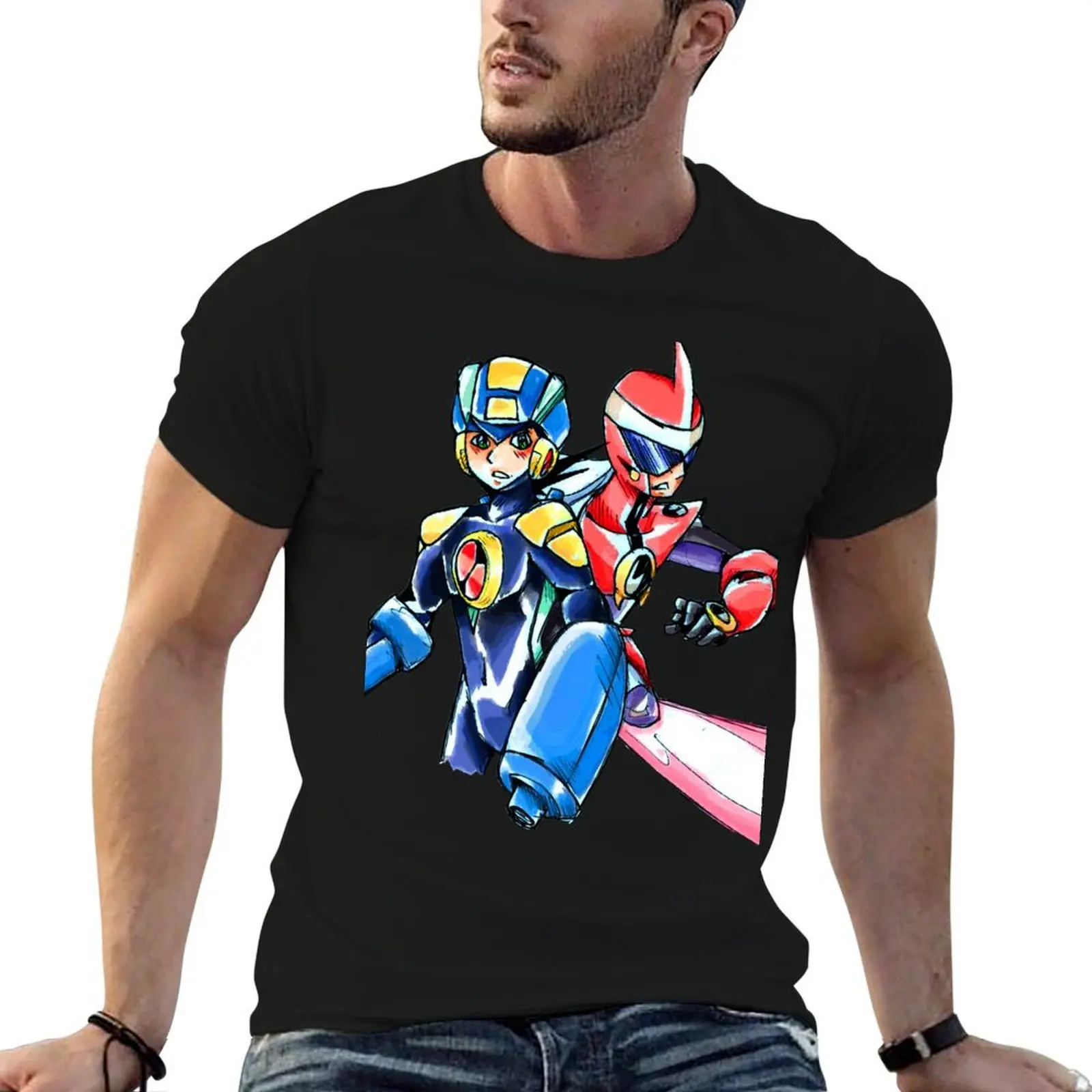 

Megaman & Protoman T-Shirt t shirts for man pack white man t shirts for men t shirts for man cotton T-shirt
