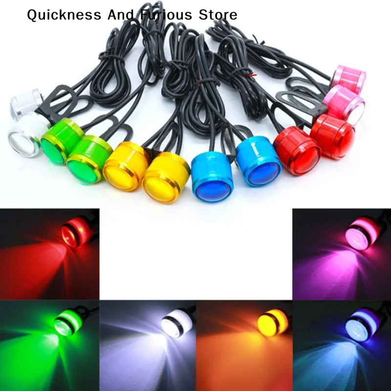 【MO】1 Set Eagle Hawk-Eye Light LED Strobe Motorcycle Lights Flashing Signal Lamp Reversing Daytime Running Light 12V White