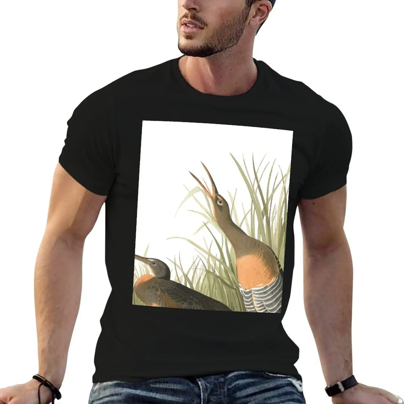 Clapper Rail - John James Audubon T-Shirt Tough Fabric Work Tee