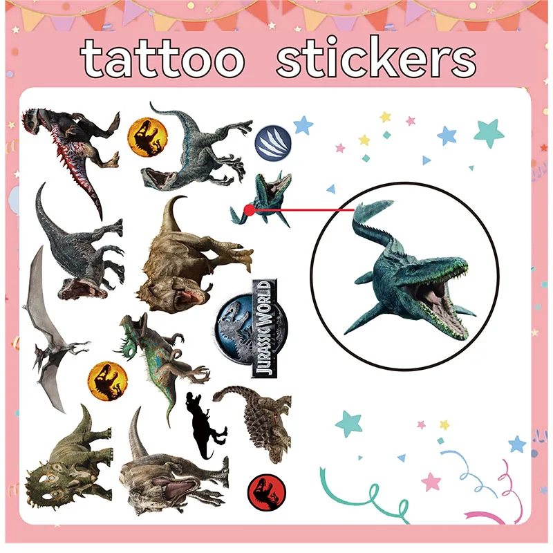 

Dinosaur Jurassic World -Themed Birthday Party Stickers Kids Label Sticker Dinosaur Sticker Labels Sheet Happy Birthday Style