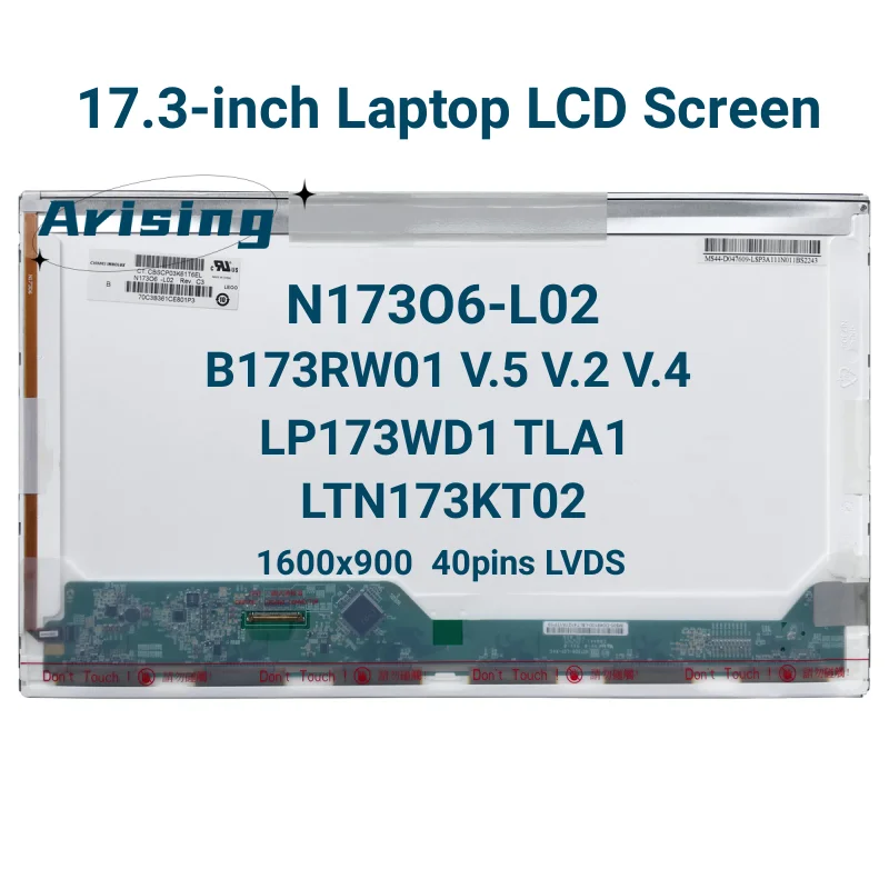 

17.3" LCD Screen B173RW01 V.5 V.2 V.4 V.0 V.1 LP173WD1 TLA1 TLN1 TLH1 LTN173KT02 N173FGE-L21 N173FGE-L23 LTN173KT01 N173O6-L02