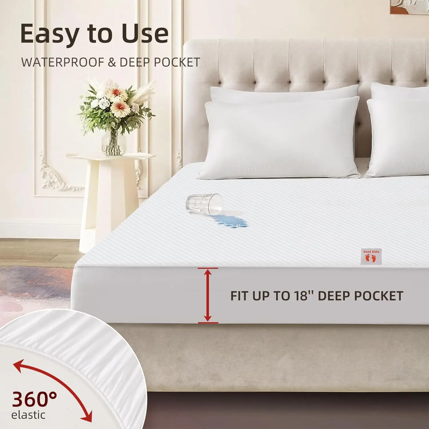 Waterproof Heated Mattress Pad with Memory Function, 9 Heat Settings, Auto-Off Timer, Machine Washable for Queen Bed
