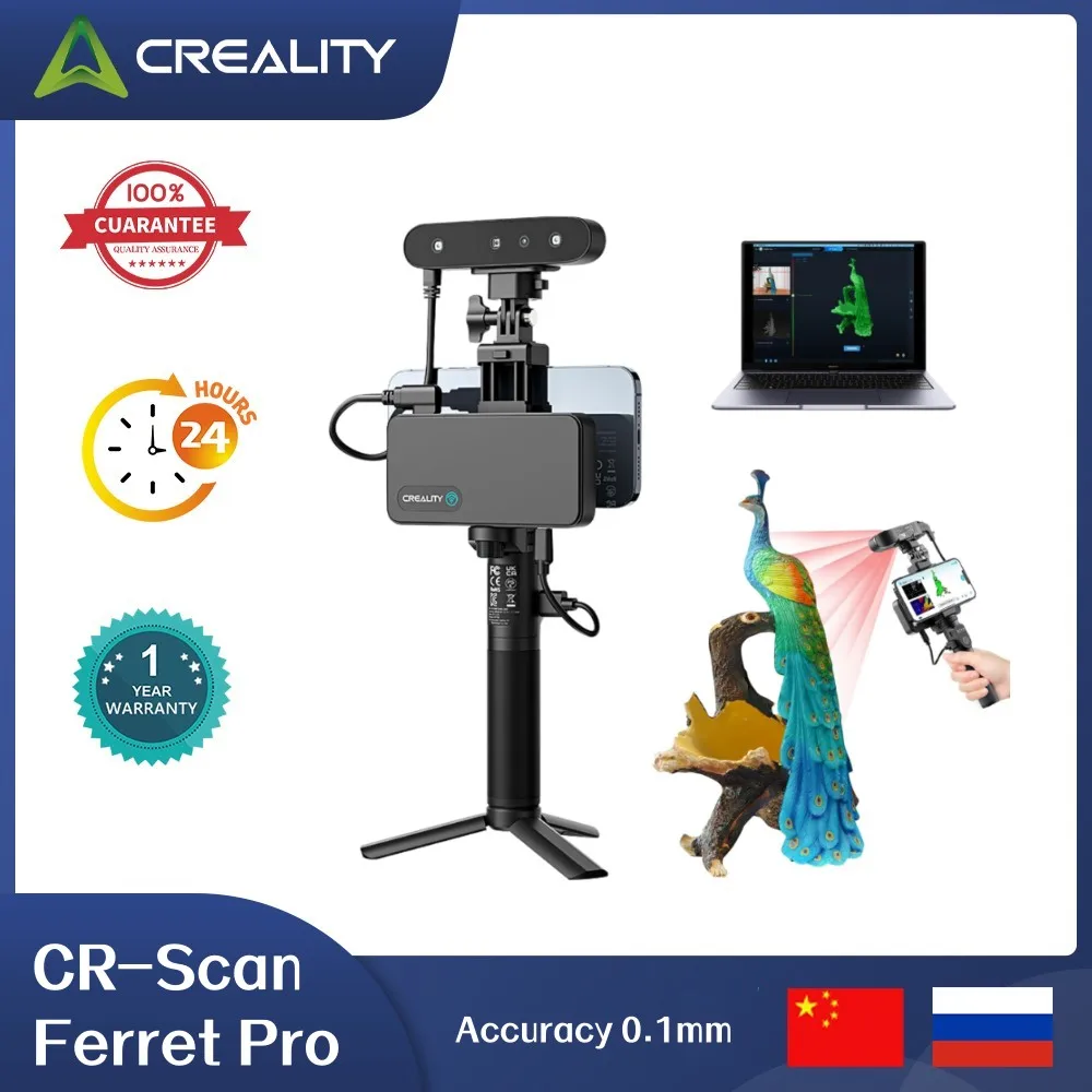 Creality CR-Scan Ferret Pro 0.1mm Accuracy Portable Handheld 3D Scanner Anti-shake Tracking Wireless WiFi 6 Scanning NEW