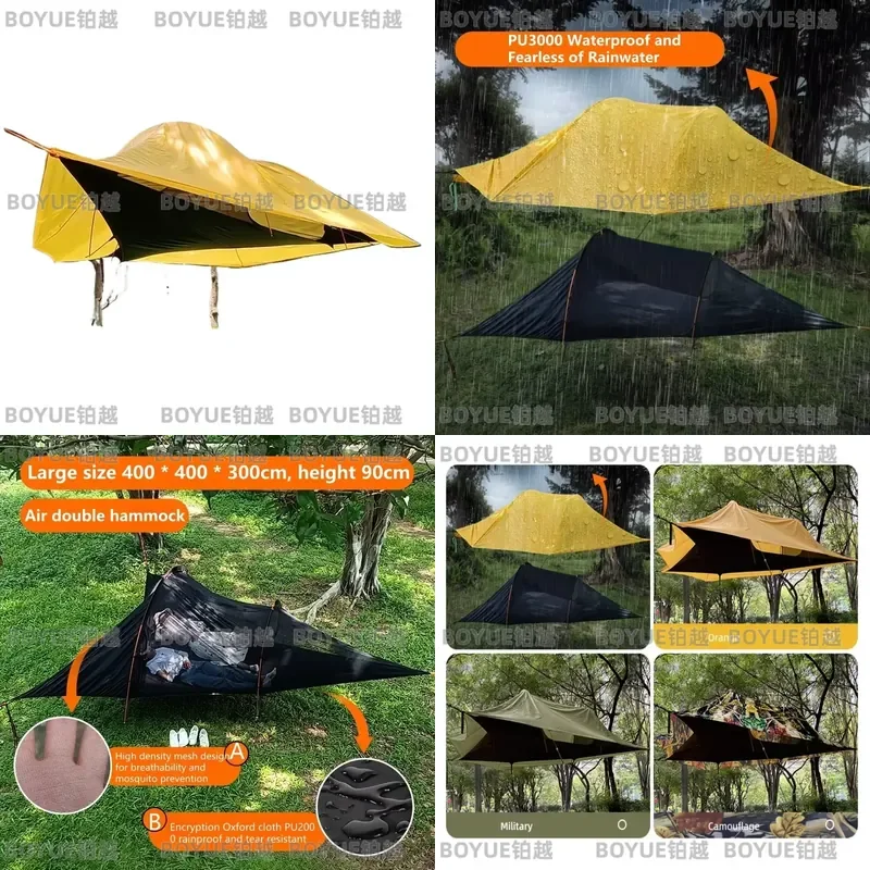 Portable Triangle Hammock Tents Outdoor Suspended Rainproof And Mosquito Proof Camping Tent Waterproof Sleeping Hammocks