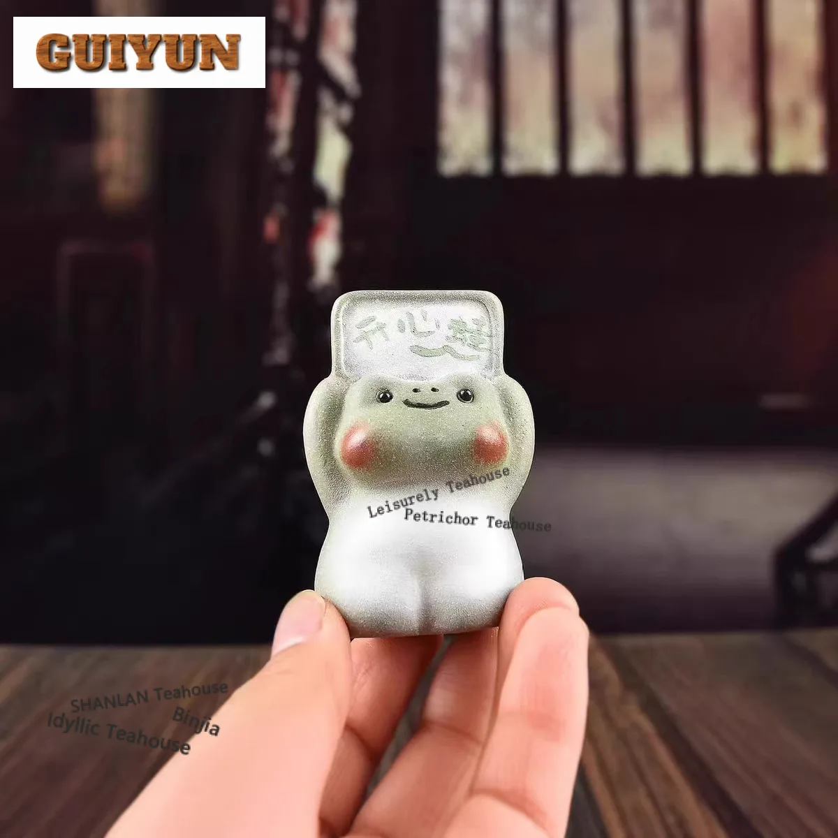 Yixing Purple Clay Raise The Sign Happy Frog Tea Pet Antique Lucky Model Tea Figurine Play Toys Tea Statue Ornaments Cha Gift