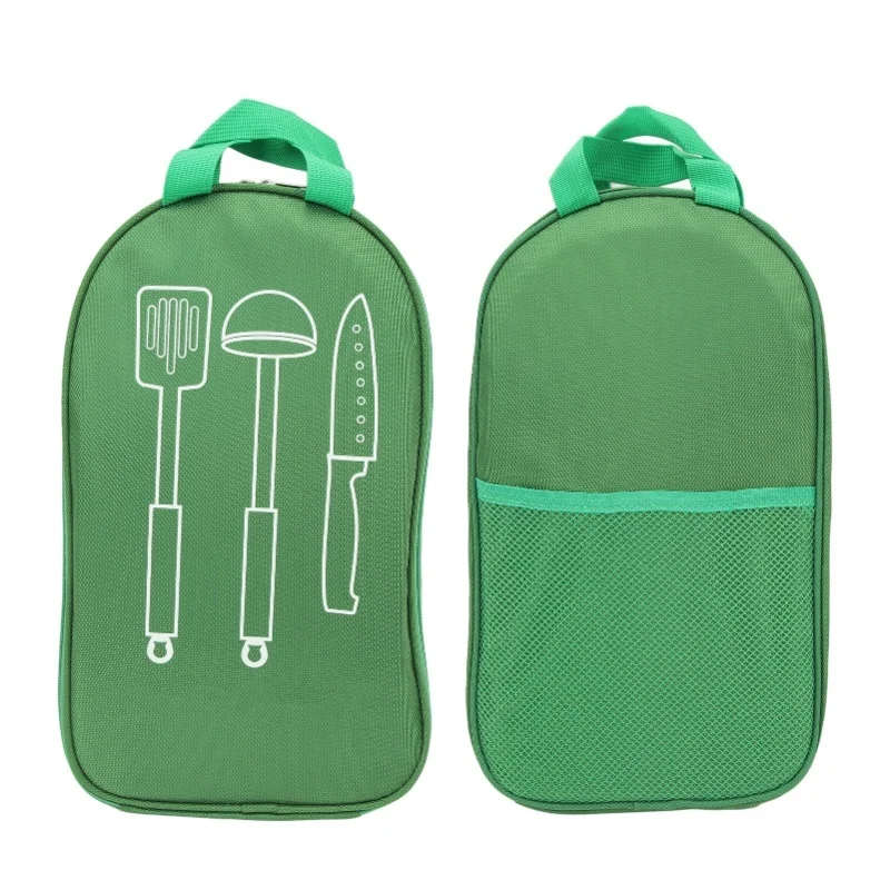 

Camping Travel Cooking Utensils Organizer Travel Bag Outdoor Camping Cookware Organizer Bag For Beach Park Picnic BBQs Green