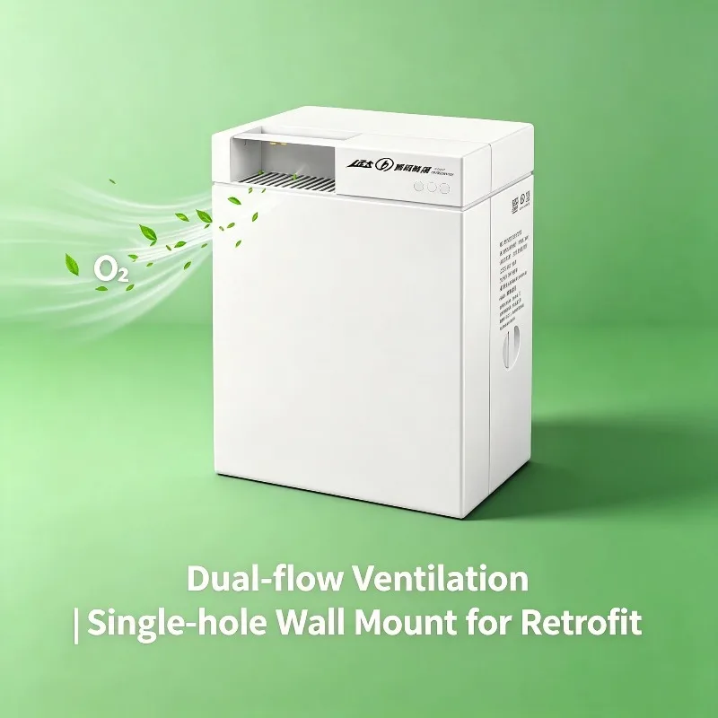 Wall Mount ERV HRV Energy Recovery Ventilator Air Filtration Purification System for Bedroom Kids Room Air Handling Unit