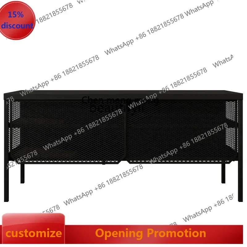 نمط جديد الشمال الحديد المطاوع خزانة التلفزيون الهدف صافي انزلاق الباب خزانة منخفضة غرفة المعيشة تجميعها خزانة مع الرسوم الدائمة #1