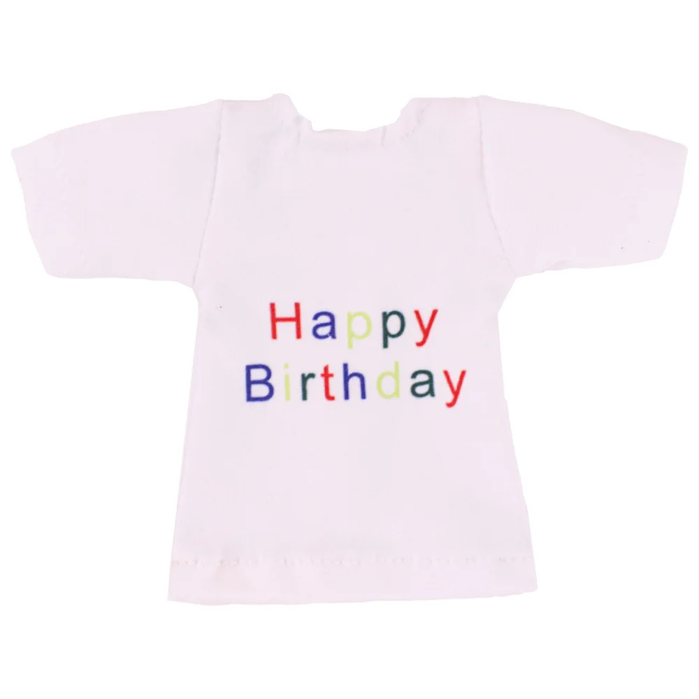 Doll Clothes Short Sleeve Christmas Print Pattern For Babi Clothes&For Elf 30cm Doll Accessories Red Boy T-shirt Christmas Gift