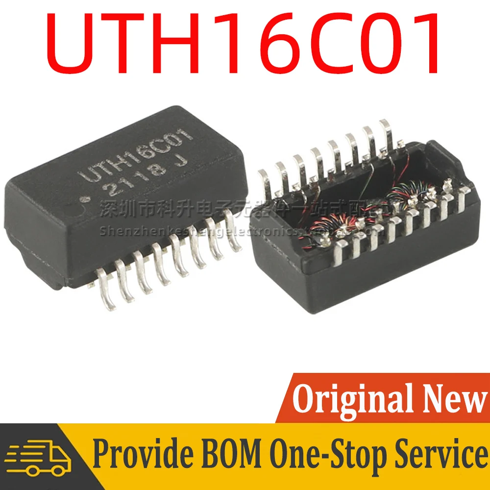5pcs UTH16C01 SOP-16 LAN Filter Ethernet Transformer 10/100 Base-T Single Port Network Isolation Module SMD