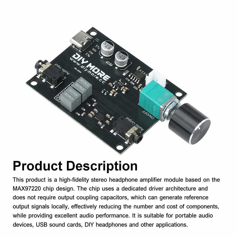 Kopfhörerverstärkerplatine MAX97220 mit 3,5-mm-Kopfhörerschutz ALPS-Potentiometer – Detail 7