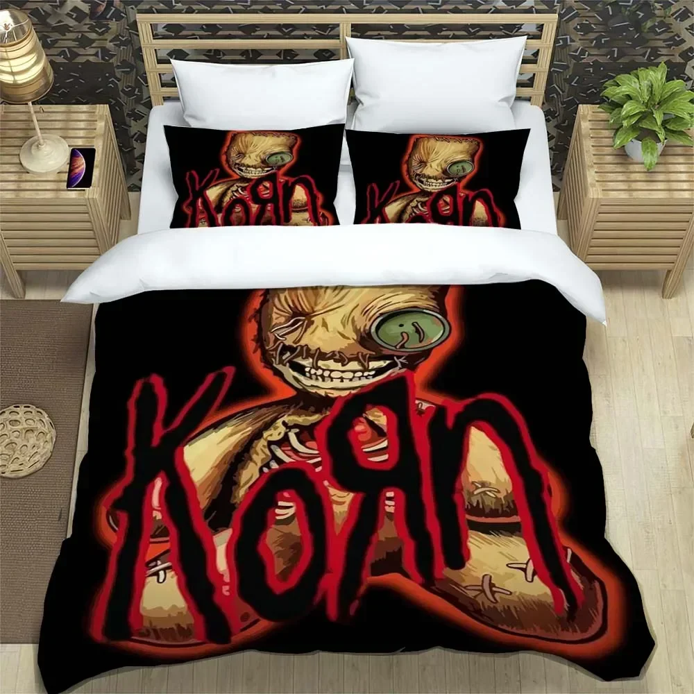 Fashion Rock Band K-Korn Sheet Quilt Covers Bedding Dormitory Sheets Three-piece Bedding Set Three-piece Soft Warm Bedding Set