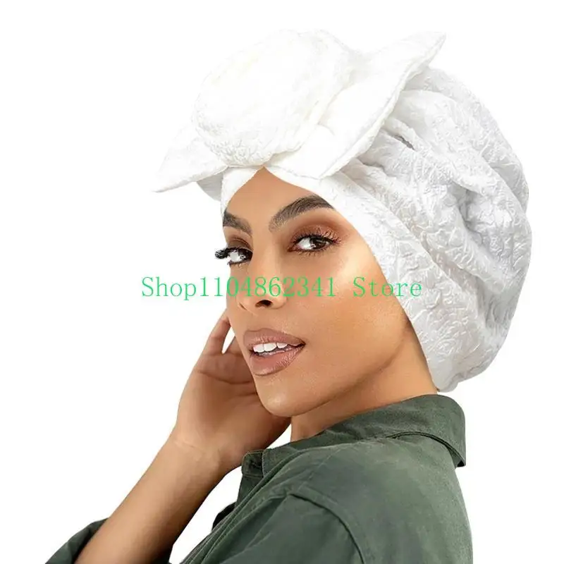 

652F Women Head Wrap Headwear African Flower Hijab Floral Soft Breathable Turban