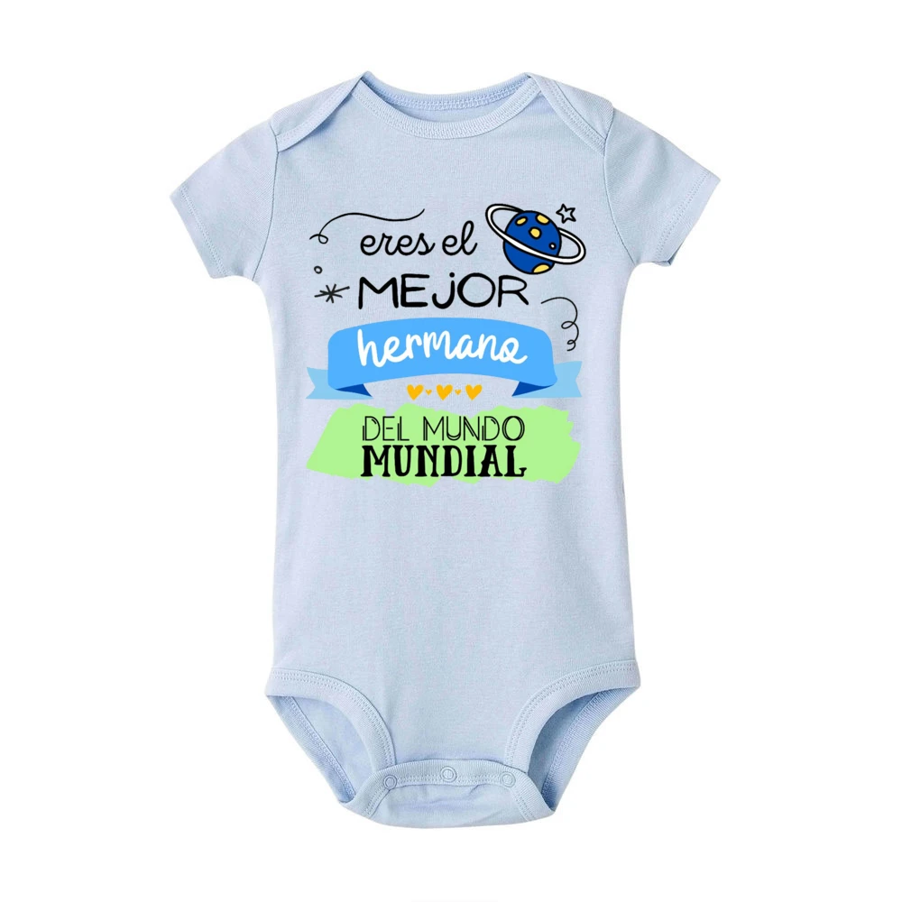 بدلة رومبير للأطفال مطبوعة بأكمام قصيرة من You Are The Best Sister/Brother في العالم بالكامل، بدلة مضحكة لحديثي الولادة للجنسين