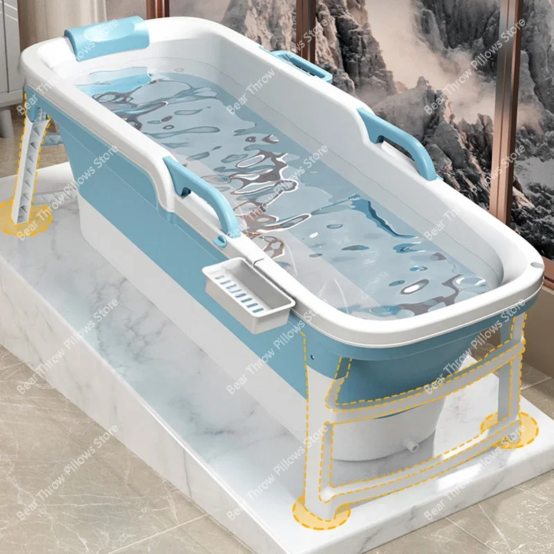 Baignoire Portable Pliable Simple avec Couvercle pour Adulte, Bain de Glace Autoportante en Plastique Épais, Baril   Spa