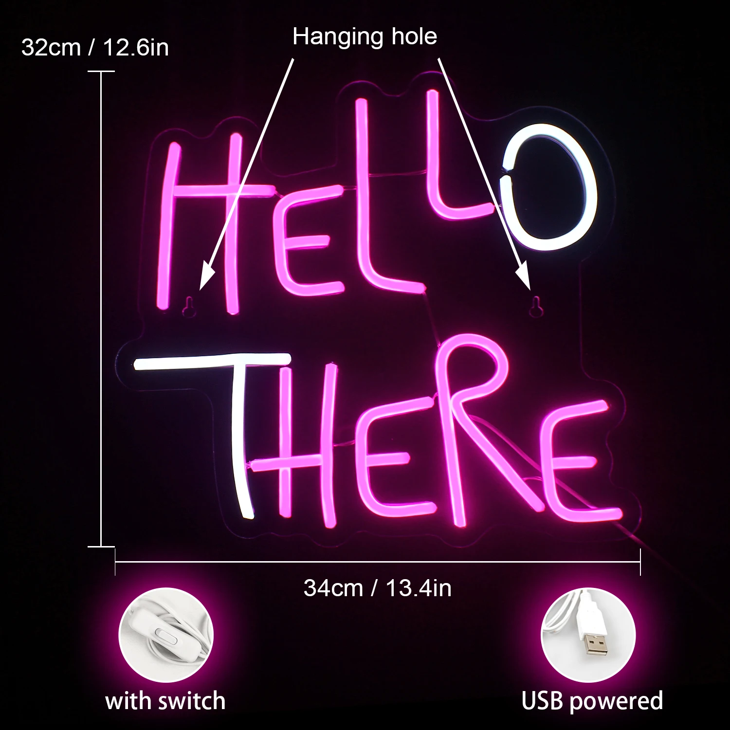 Hello There Halloween Neon Sign Neon Light LED Acrylic Wall Light Signs Halloween Day Party Decor Halloween Man Cave Gift