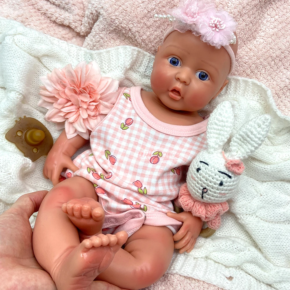 ぽっちゃり体型42cm開口部が開いた女の子シリコンリボーンドール高品質＆安全リアルな新生児人形解剖学的に正確なクリスマス用