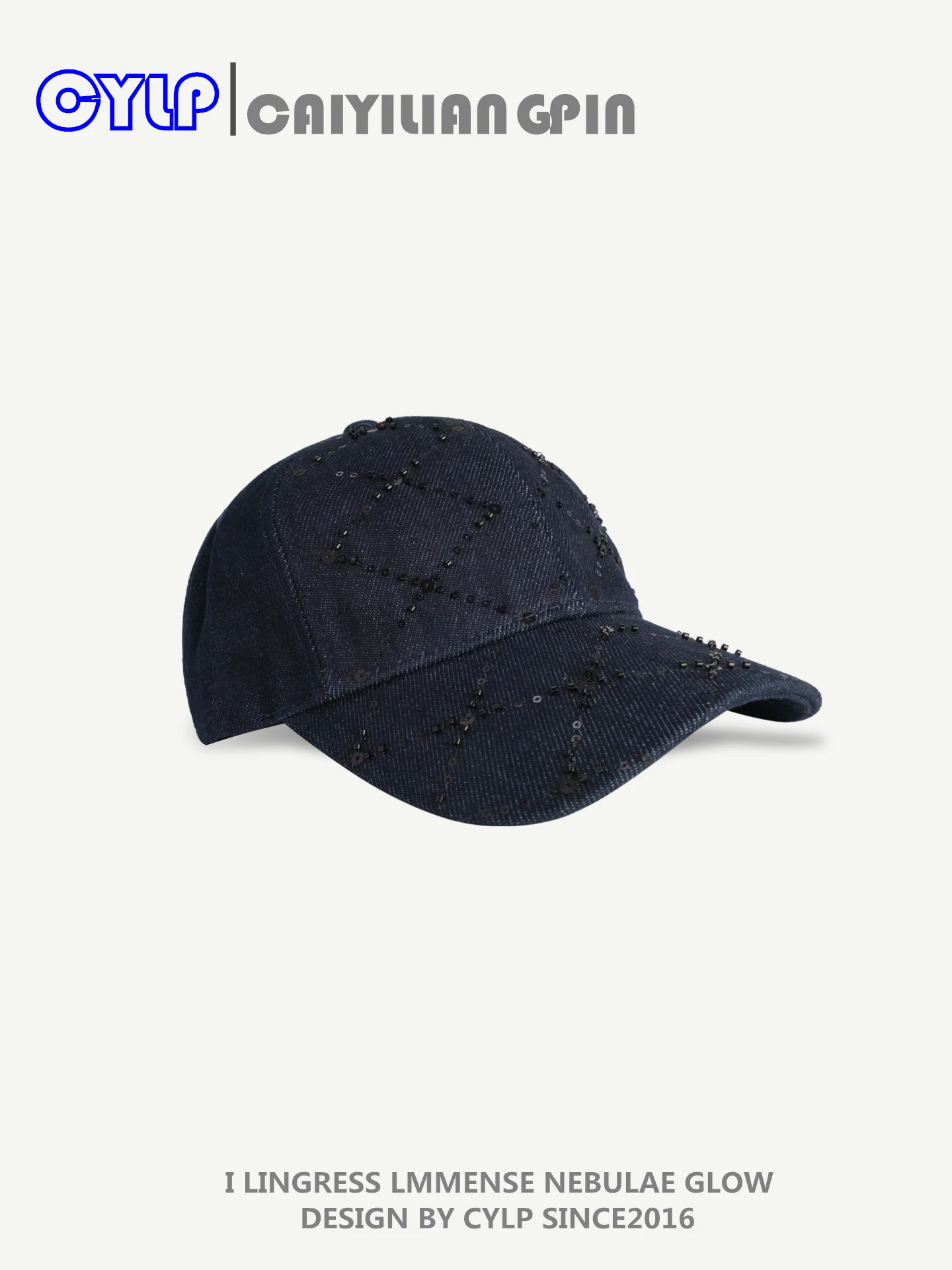 Checked Denim Baseball Cap Women's Fashion Street Cap