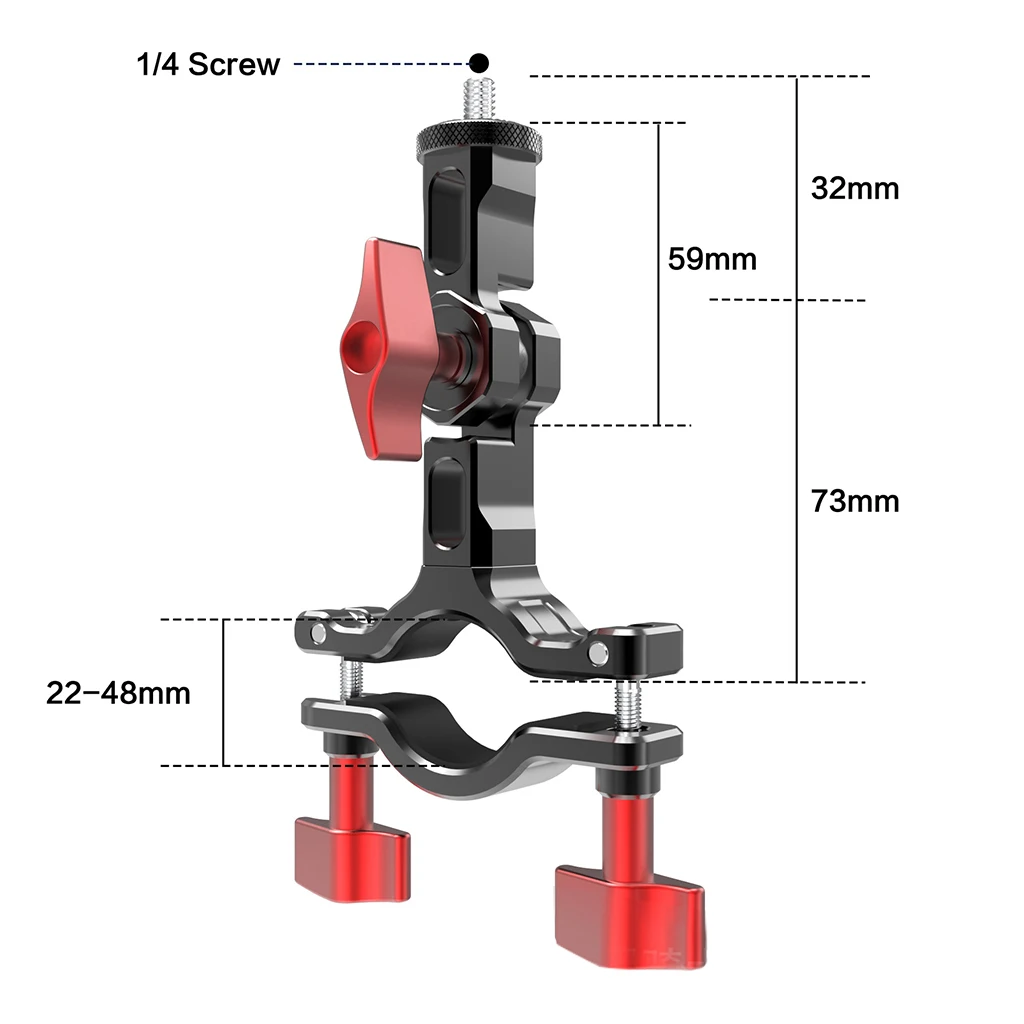 Soporte de abrazadera para manillar de motocicleta, soporte de bicicleta con tornillo 1/4 para Gopor Hero 13 12 11 10 9 para cámara de acción Insta360 X4
