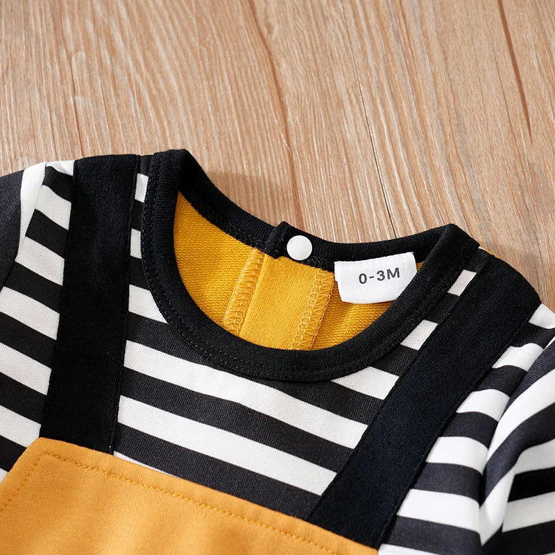 Baby Clothing Casual Clothes Fashion pretty sleeve Outfit Solid Boy yellow Cartoon 100% Cotton short Sleeve  Summer yellow