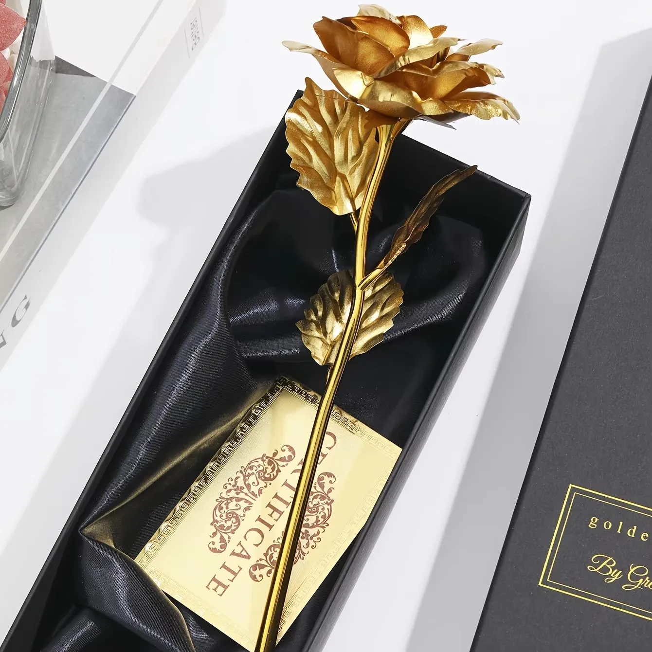 Folien-Rose mit Geschenkbox & Karte Ewige Rose Geschenke für Valentinstag Erntedankfest Muttertag Partydekoration