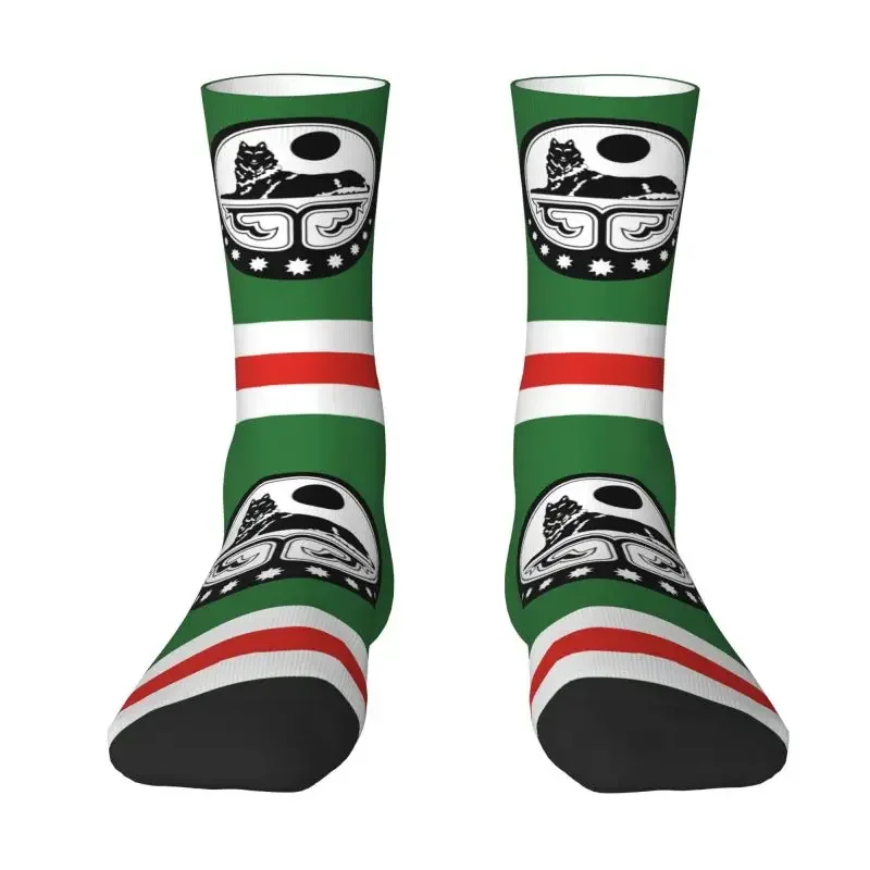 Chechen Flag Dress Socks Men Women Warm Fashion Chechnya Proud Crew Socks