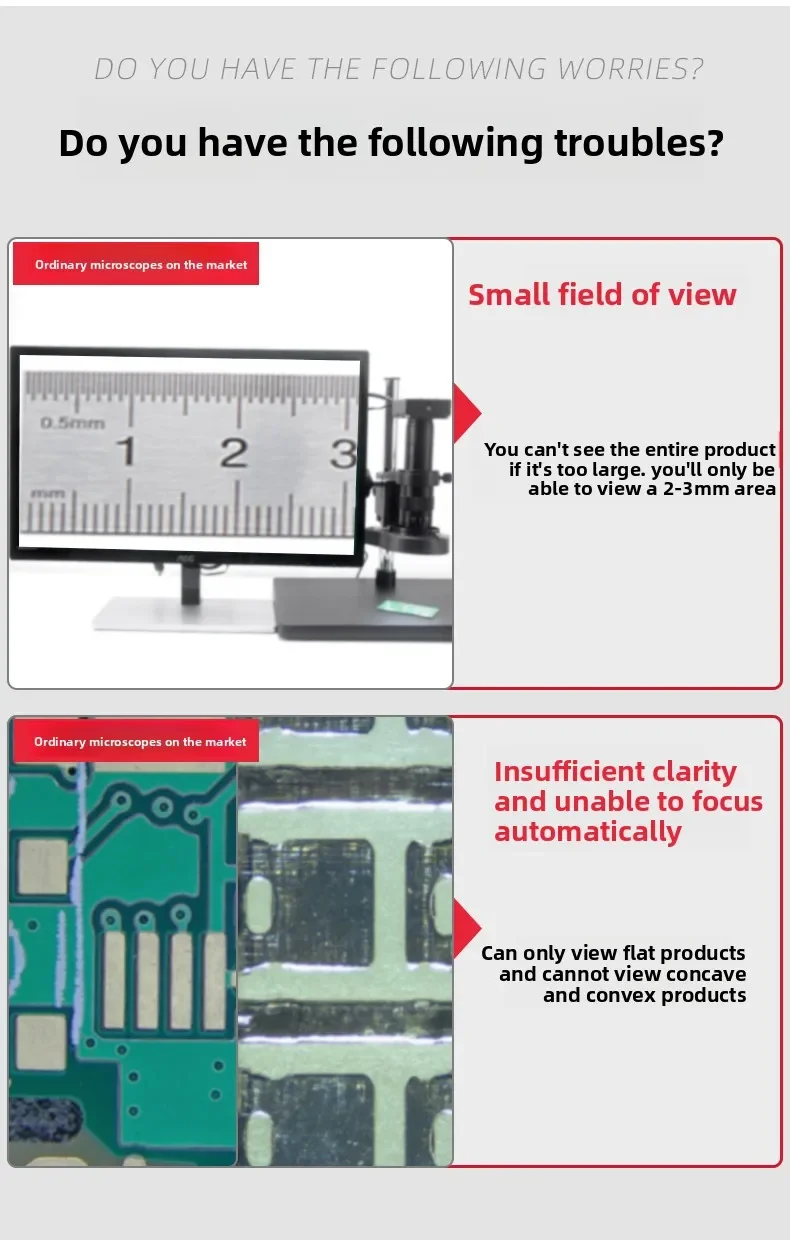 Electron microscope, 4K autofocus, large field of field, depth of field photography, magnification 1-28x, high-definition CCD