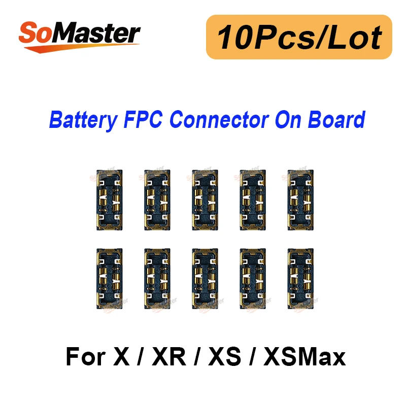 10Pcs Battery FPC Connector on Board Motherboard for iPhone 12 13 Mini 14 15 16 Plus XS 11 17 Pro Max Battery FPC Connector Port