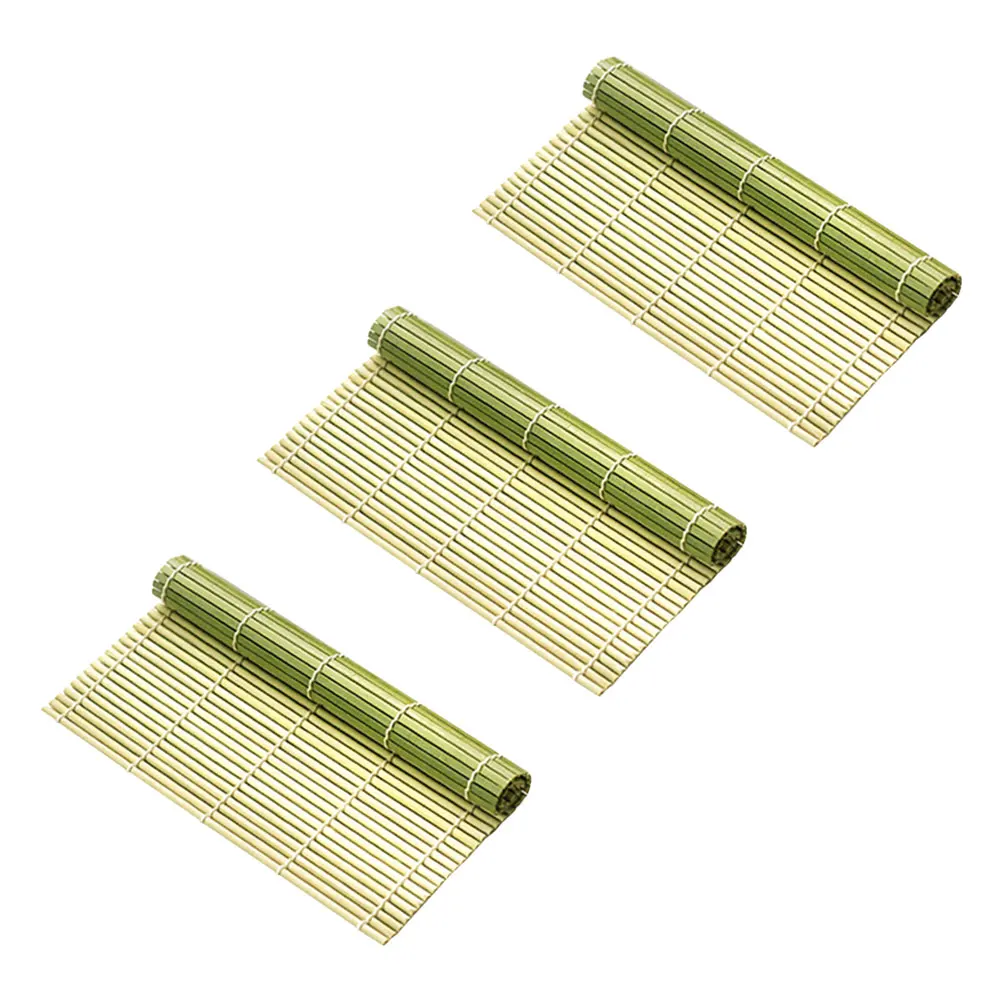 

3 Pcs Smooth Flat Easy Clean Foldable Kitchen Tool Bamboo Curtain Sushi Gadget Japanese Food Sushi Bento Maker
