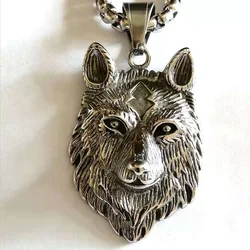 Creative Tibetan Silver Norse Viking Wolf Head Pendants for Necklace Jewelry Designer Charms DIY Handmade Making Findings