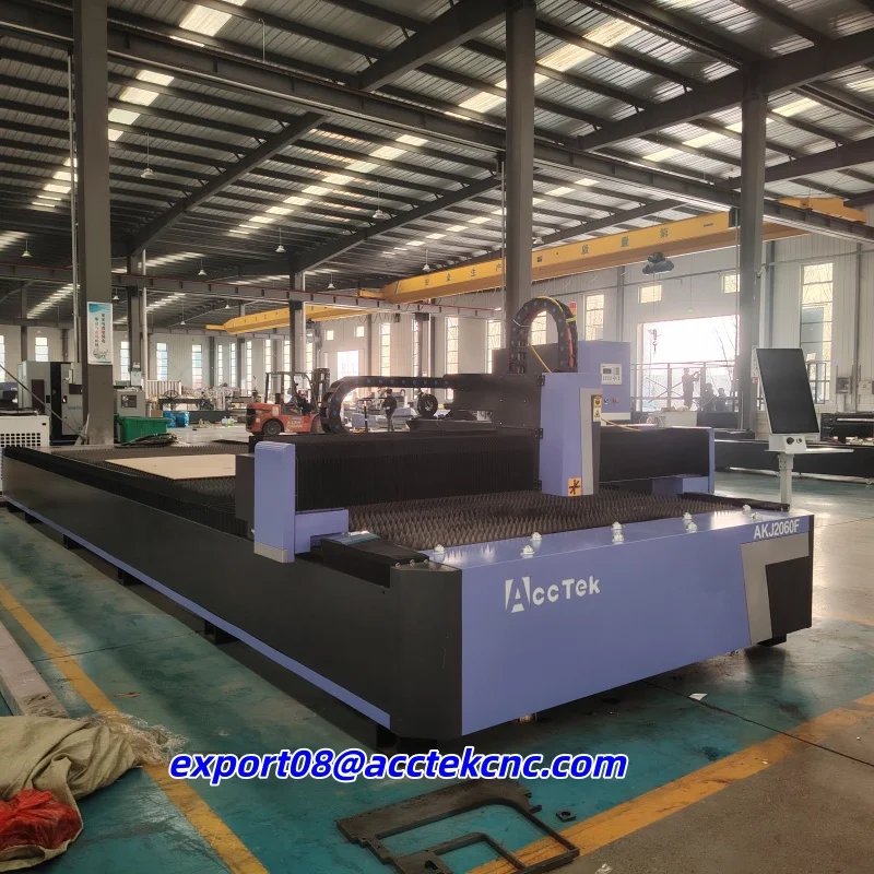 AKJ2060F Fiber Laser Cutting Machine 1500W 2000W Optional Gantry Automatic For Industrial Steel Iron Aluminum Plate Processing