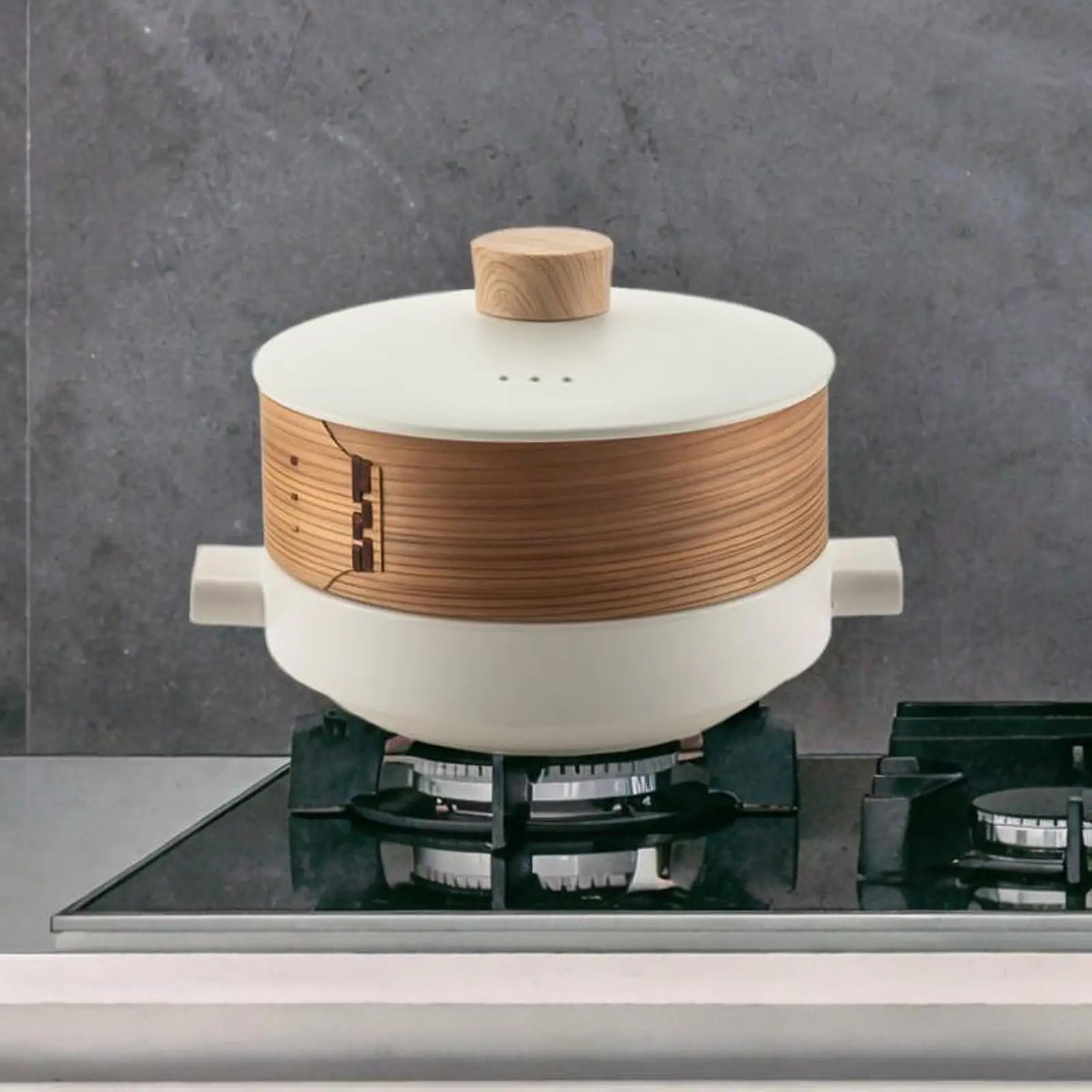 Double Layer Casserole with Steam Tray Practical Stable Stew Pot for Dinner and Party Soup Porridge Cooker for Soup Cooking Stew