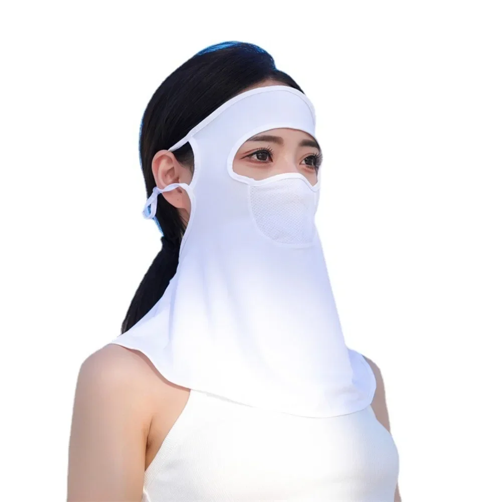 Anti-UV Summer Sunscreen Mask Ice Silk Bib Gini  Ice Silk  Sunscreen Veil Face Scarves Women Neckline Outdoor