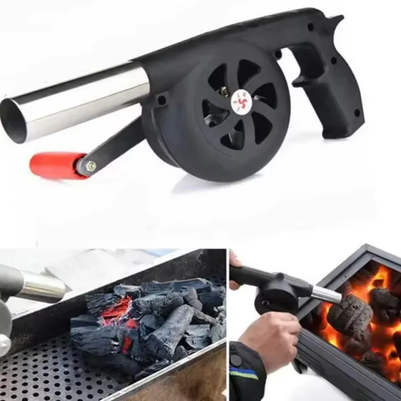 Ventilador de Manivela Grande Mejorado para Barbacoa, Soplador de Aire Manual Portátil, Soplador de Mano para Exteriores, Barbacoa, Camping, Picnic, Estufa