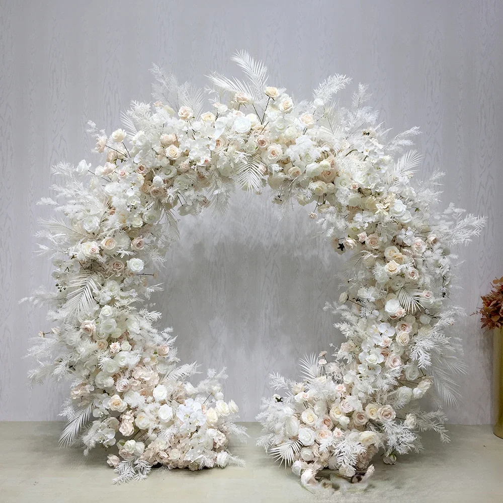 Party Desktop Decoration Flower Runner Factory Handmade Artificial Wedding Backdrop Stand Pipe Garden Decoration