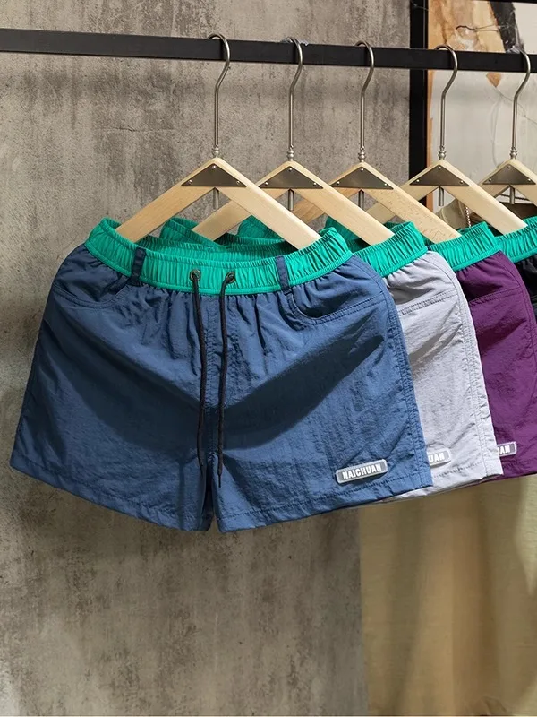 Estate da uomo Corsa Sport Foderato interno Tee-quarzo Lunghezza orts Qui Dry Costumi da bagno Pantaloni da spiaggia casual Giovani Active Sle