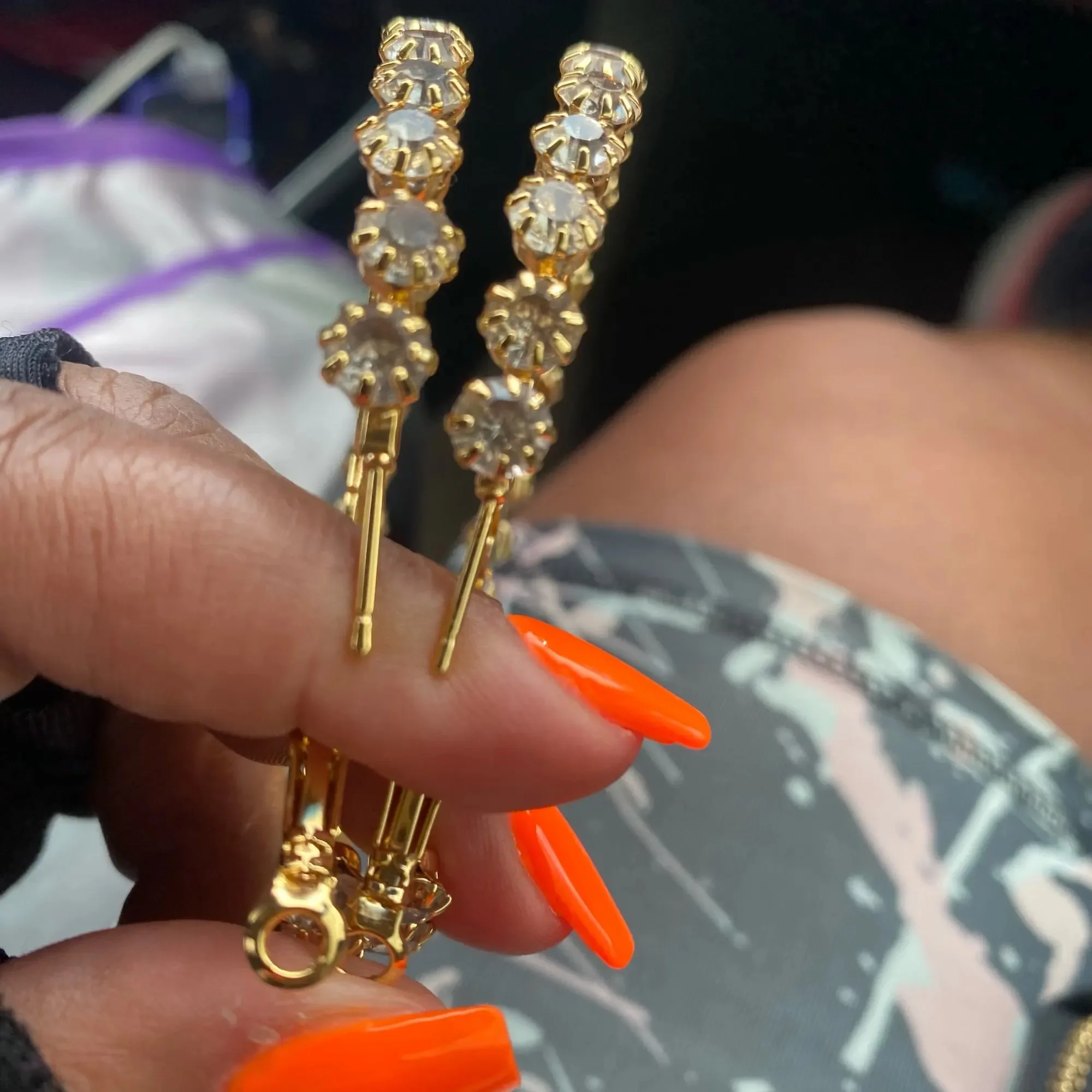 Hip-hop Style Colorful Zircon Name Earrings Custom Big Name Geometric Letter Earring 50-70mm Customized Hoops Earrings for Women